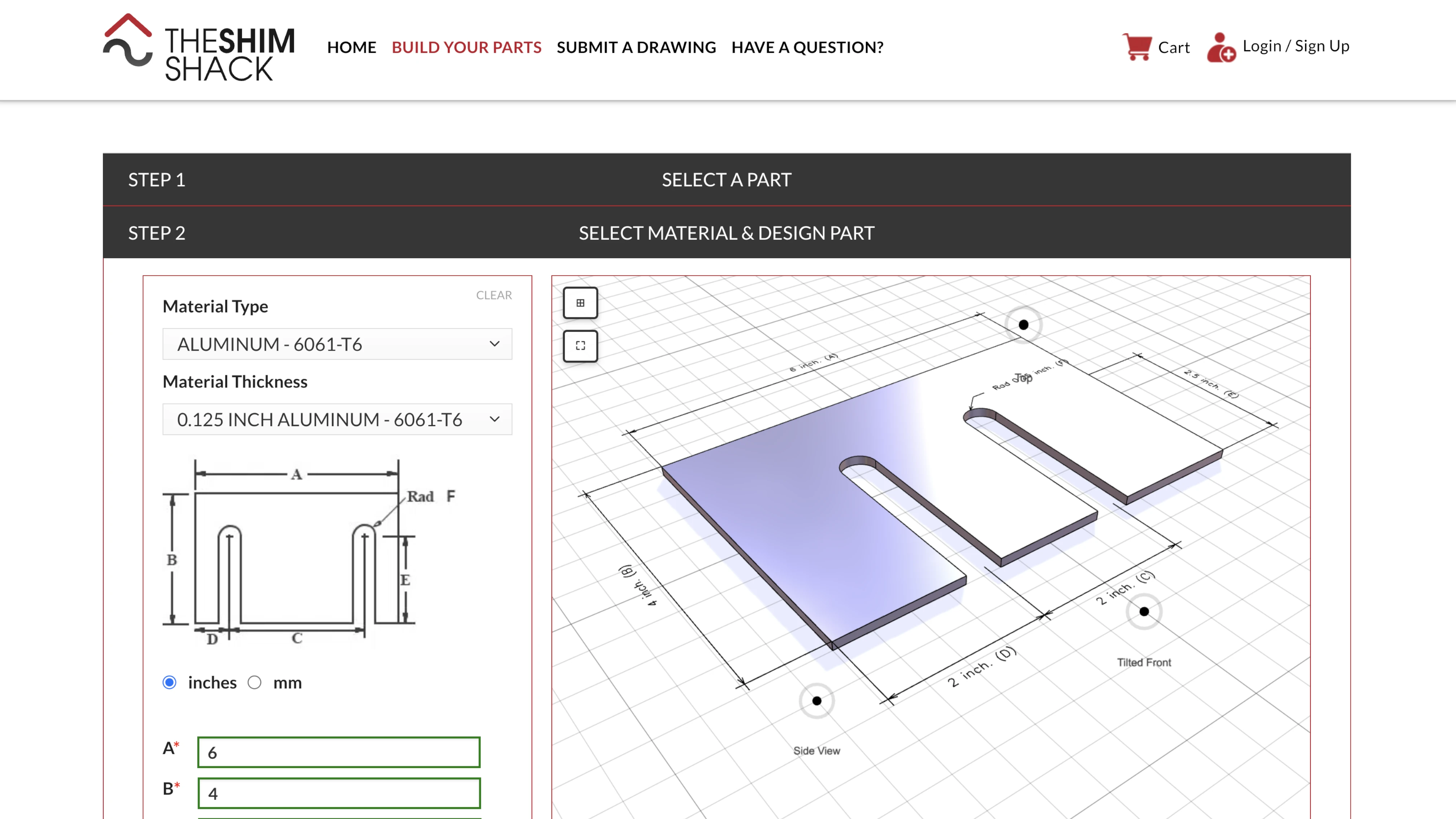 The Shim Shack 3D Configurators powered by Bitbybit Runner