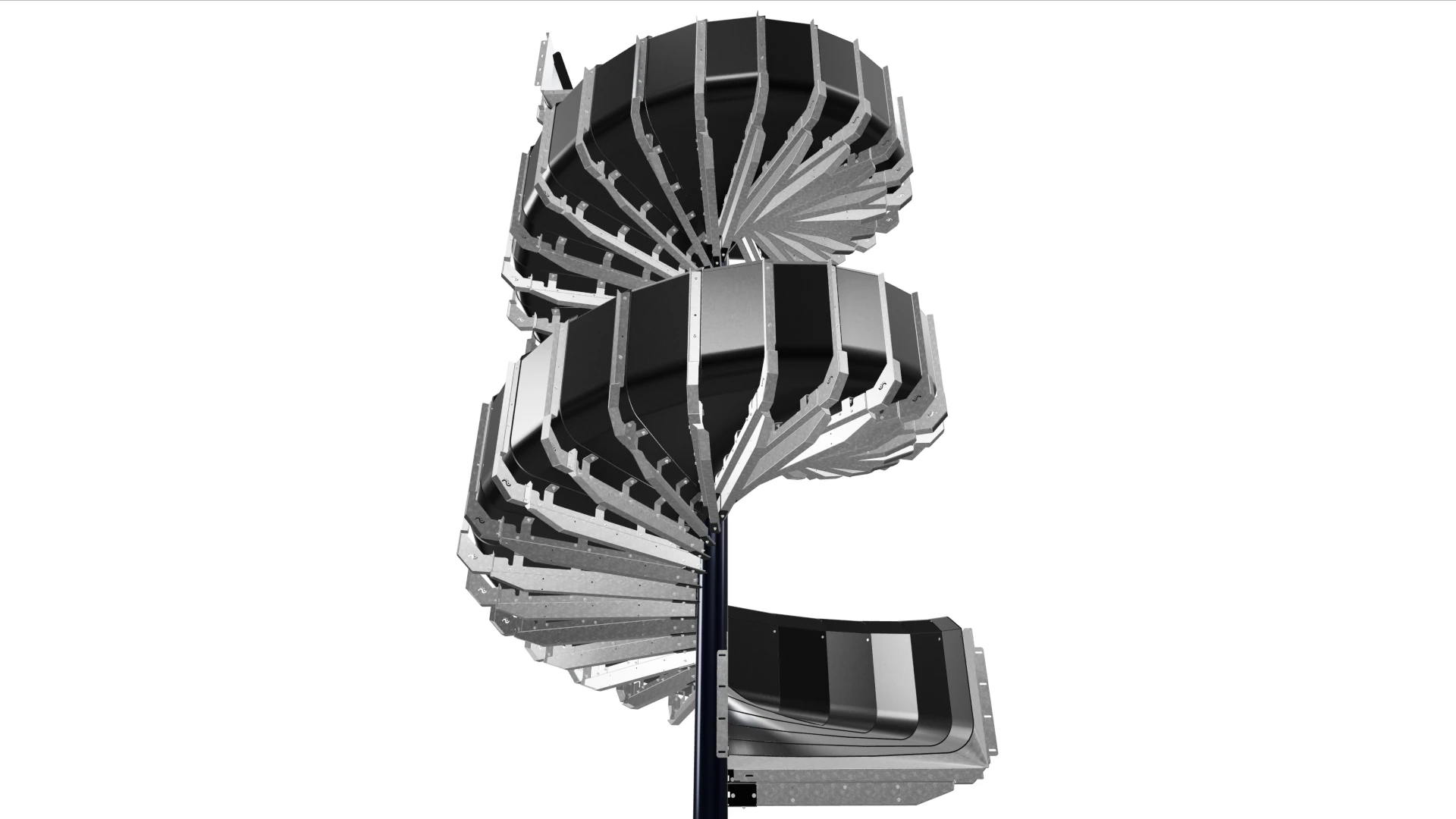 STOCKMHS UHMW spiral chute full 3D assembly view 1