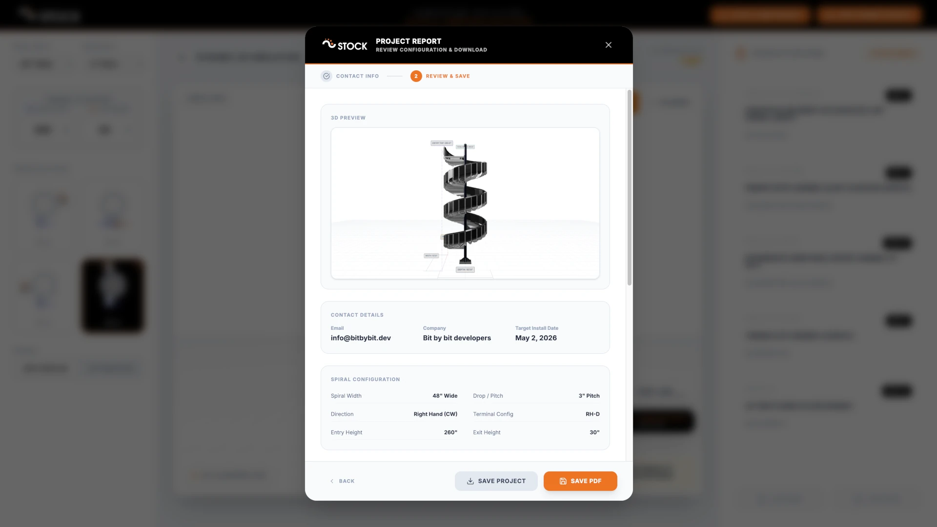 STOCKMHS configurator save project dialog 2