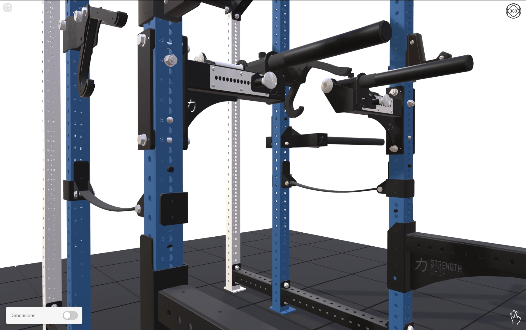 Strength Shop Riot MRR 75 Power Rack realistic metal materials close-up 1