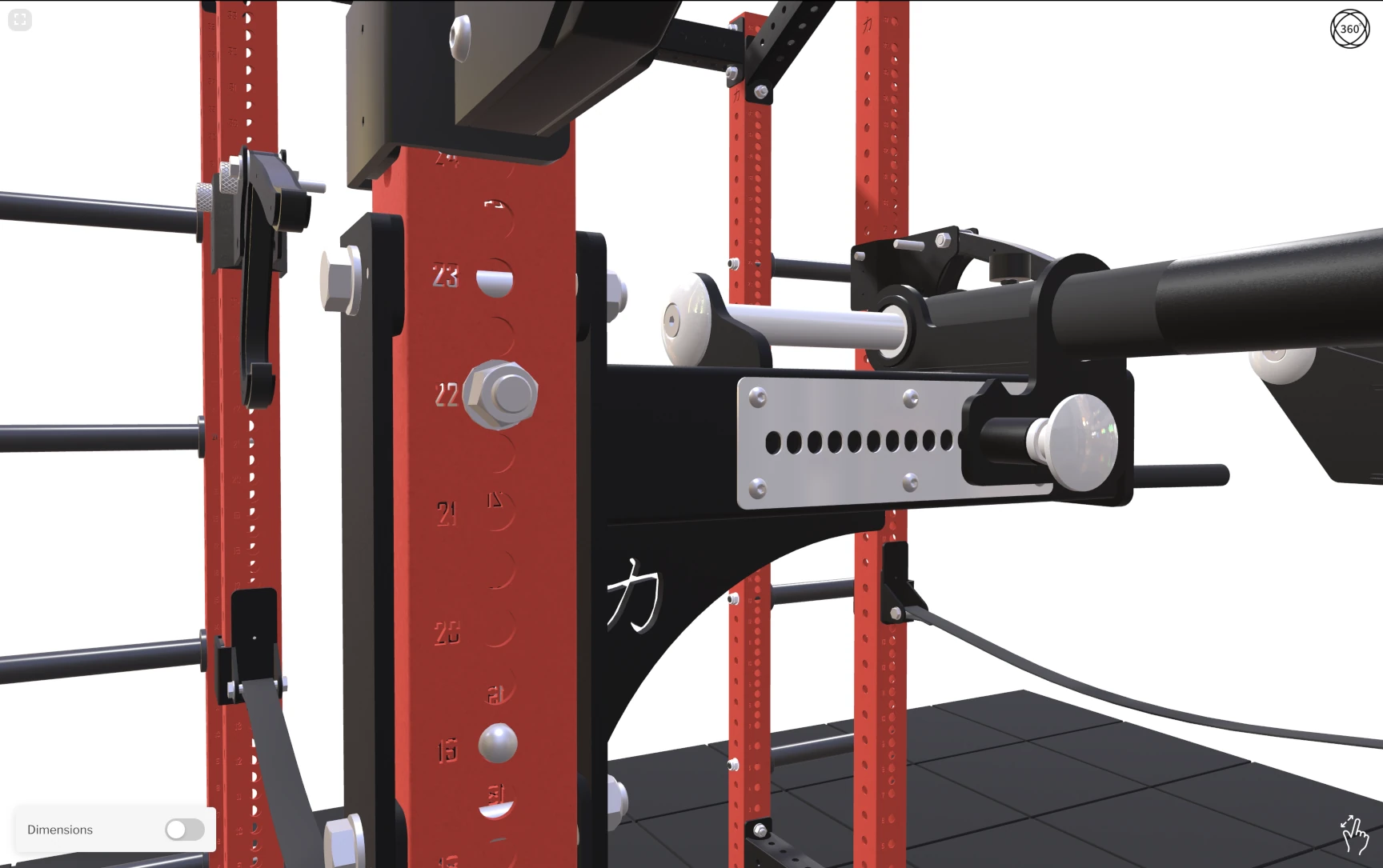 Strength Shop Riot MRR 75 Power Rack close-up detail 1