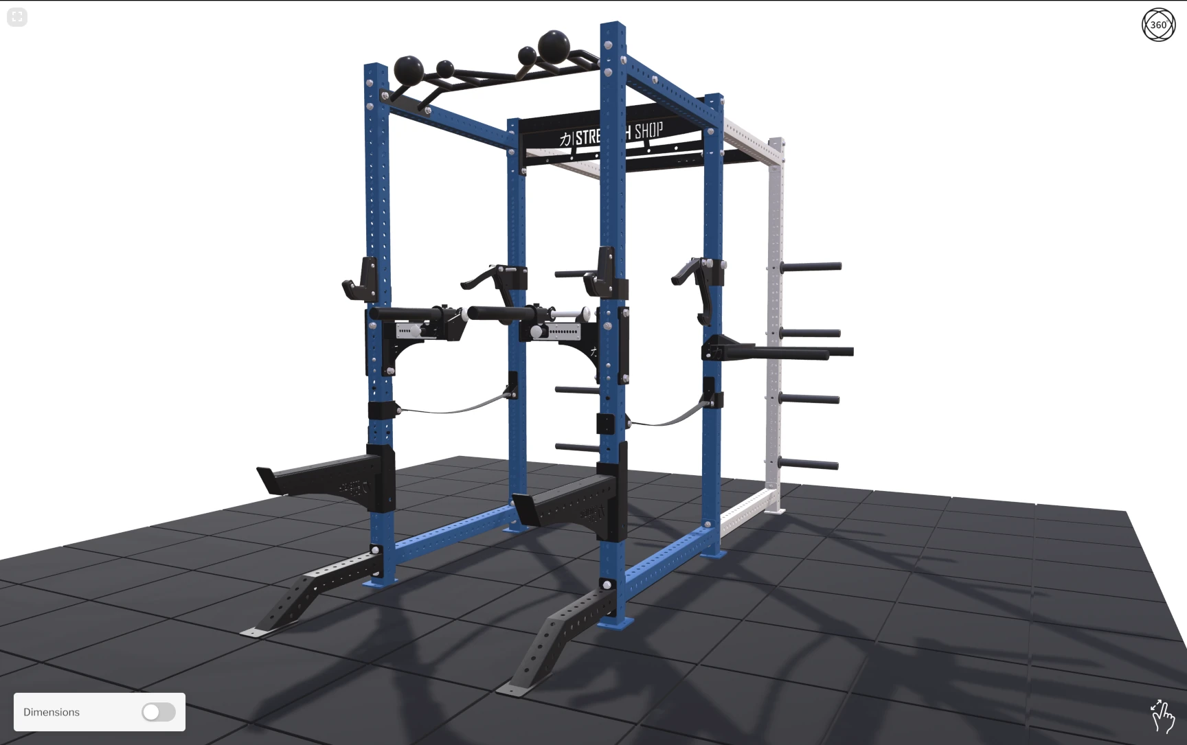 Strength Shop Riot MRR 75 Power Rack 3D configurator on Shopify 1