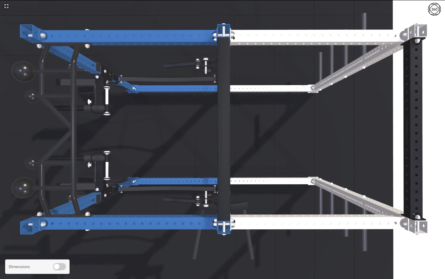 Strength Shop Riot MRR 75 Power Rack configurator top view 1