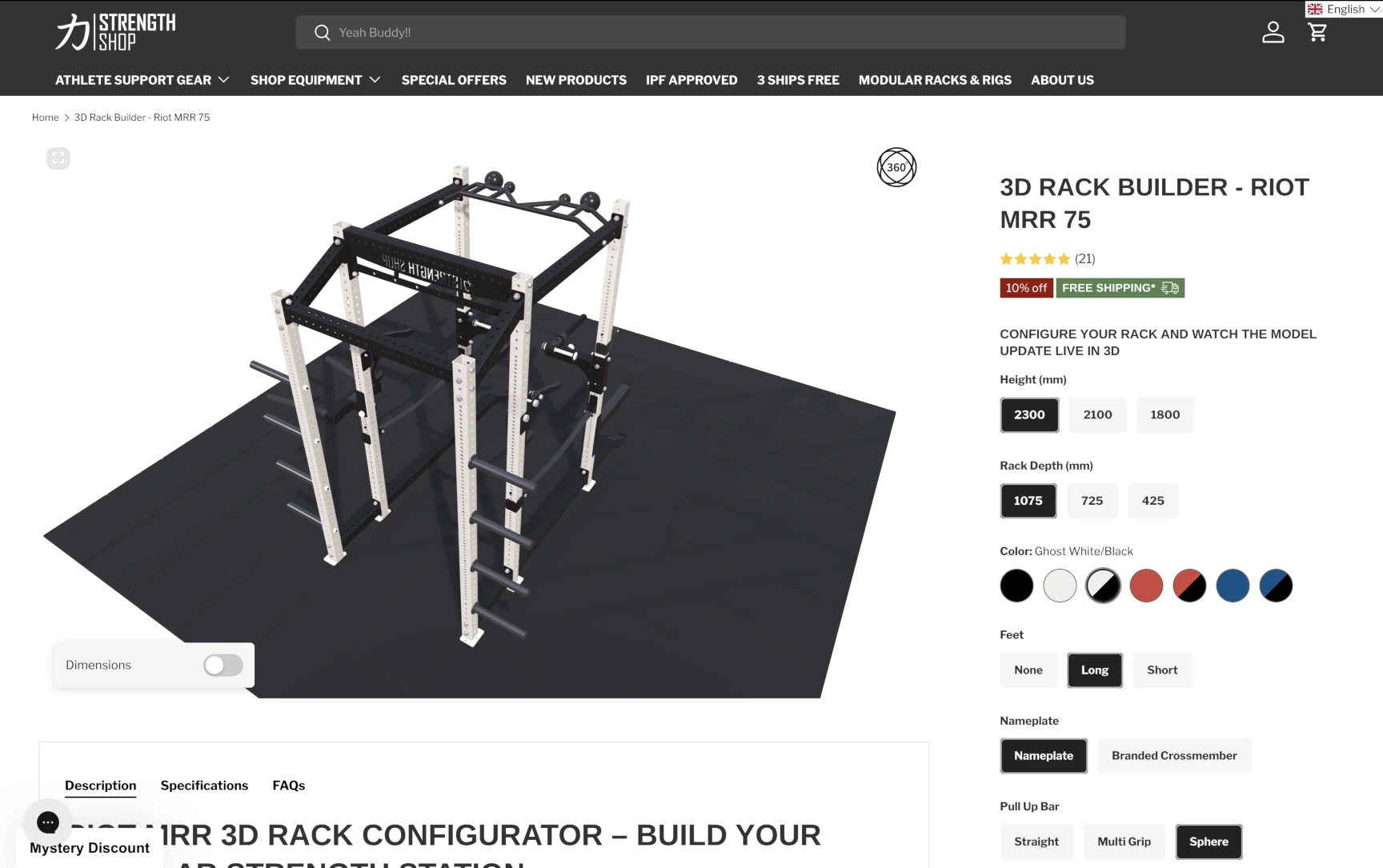 Strengthshop custom UI with 3D configurator 1