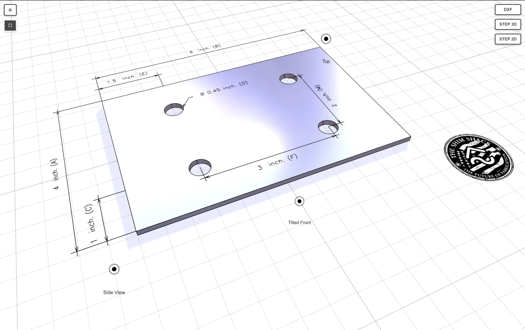 The Shim Shack configurator variant 3